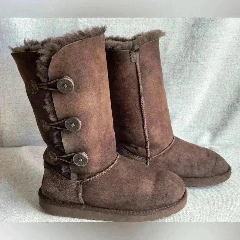 Tall Button Chocolate Brown Ugg Boots